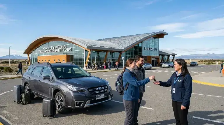 Entrega coordinada de vehículo de arriendo en Aeropuerto de Punta Arenas