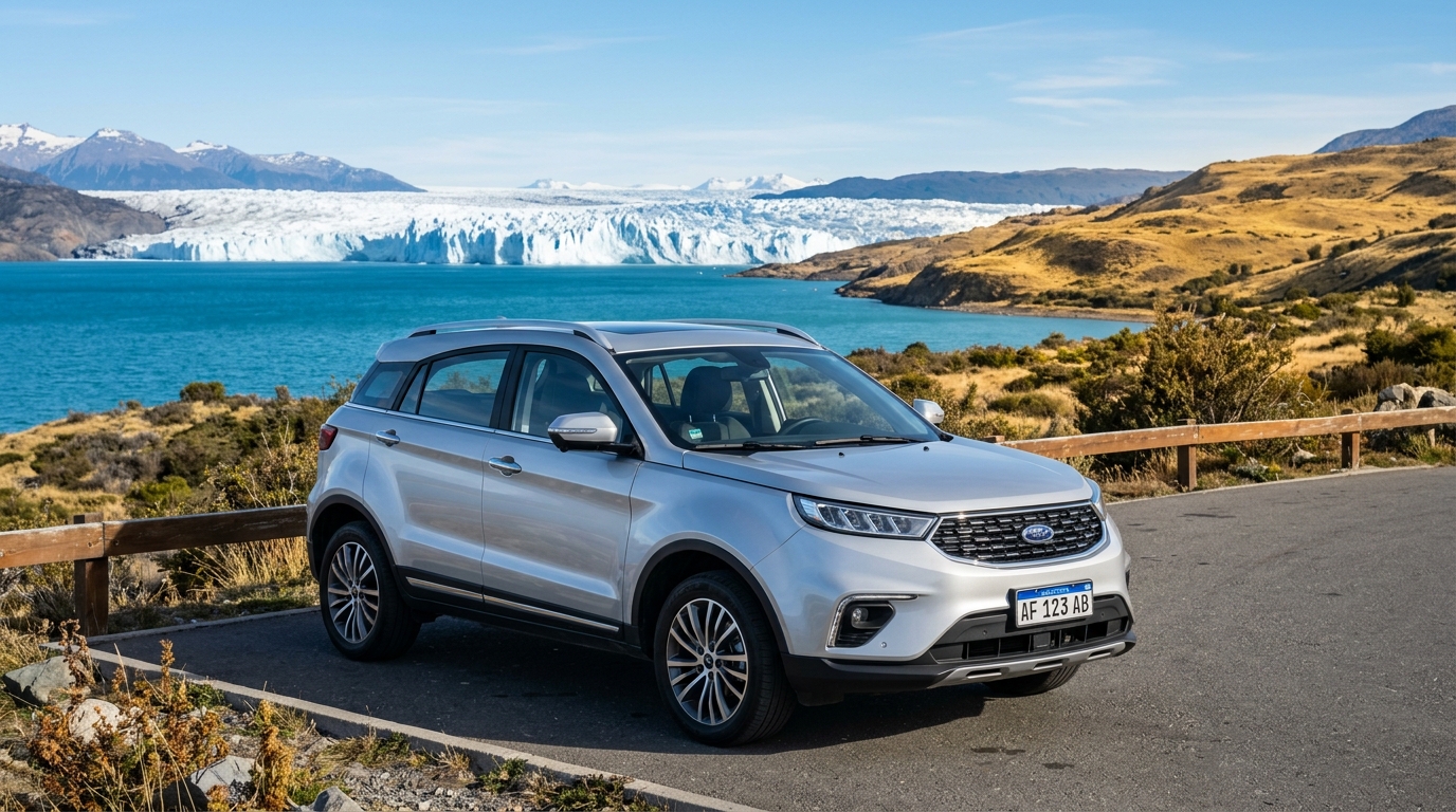 Ford Territory en mirador de la Patagonia de AGM Rent a Car