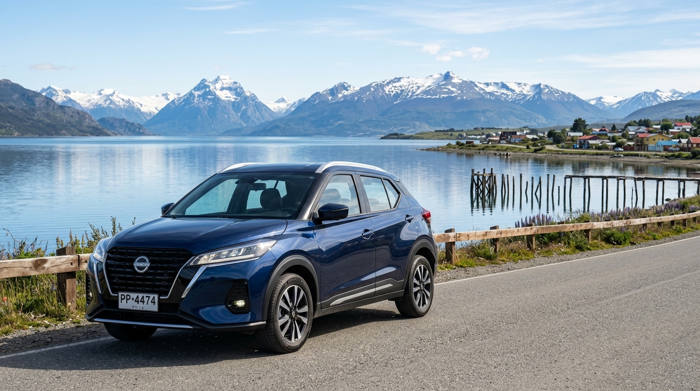 Nissan Kicks en paisajes de la Patagonia de AGM Rent a Car